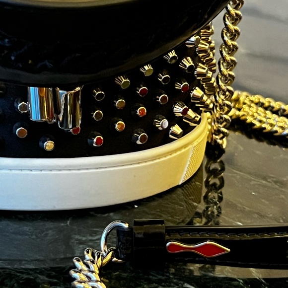 Christian Louboutin RARE limited collection  MarieJane SILVER STUDDED Bucket - Picture 9 of 16